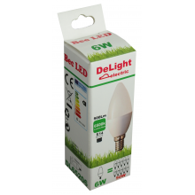 Bec Led Lumanare E14, model C37, 6W=50W, 6500K, lumina rece