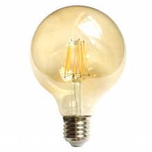 Bec LED Filament Amber E27/8W/800LM/2500K G125 