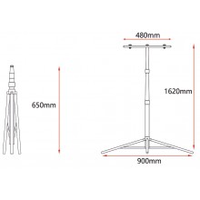 Trepied pentru 2 proiectoare, telescopic, 1620 mm