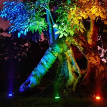 Spot LED RGB pardoseala 3W=15W, Ø80mm