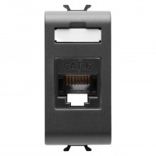 PRIZĂ RJ45 - CATEGORIA 6 - UTP -Gewiss Chorus negru 1m GW12423