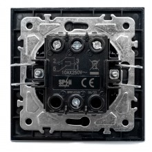 Intrerupator Cap Cruce Negru cu Rama din Sticla