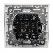 Intrerupator Cap Scara Alb cu Rama din Sticla