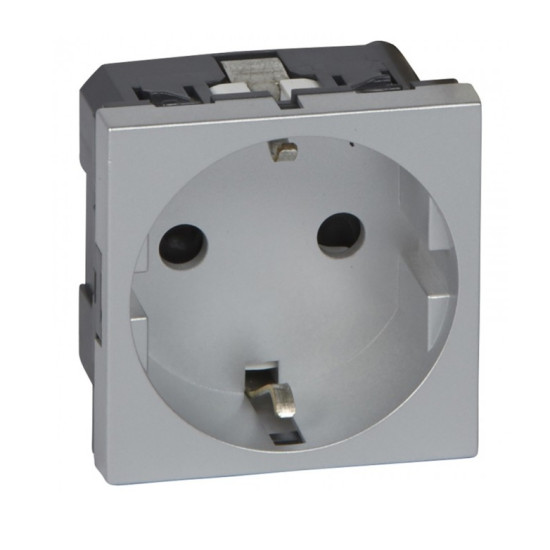 Priza 2P+T, protectie mecanica, aluminiu Legrand Mozaic 079213 - 79213
