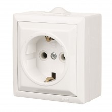 Priza Simpla Ceramica cu Cp, E 45471 - montaj aparent