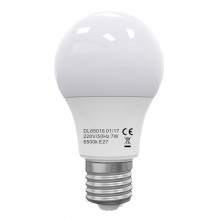 Bec Led E27, model glob A60, 7W=60W, 2700K, lumina calda, ore functionare 15.000