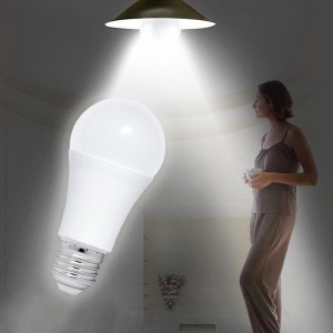 Bec LED cu senzor miscare microunde,  model glob A60, 12W=100W, 6400k, lumina rece