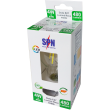 Bec Filament E27, model A60, 4W=45W, 6500K, lumina rece