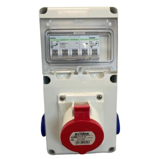 TABLOU SANTIER 6M IND E1 CABLAT 5P 1X32A 2XSCHUKO IP44 633.RO0023 SCAME