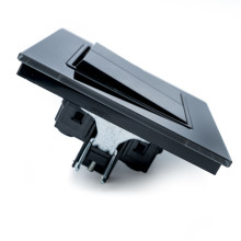 Intrerupator Dublu Negru cu Rama din Sticla