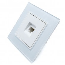 Priza Internet Cat6 Alb cu Rama din Sticla