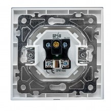 Priza TV Alb cu Rama din Sticla