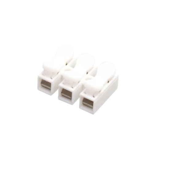 Conector rapid clipsare 3poli alb - Imagine