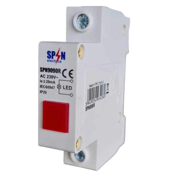 LAMPA DE SEMNALIZARE PE SINA DIN ROSU 20mA 230V FI22