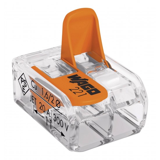 Conector derivatie wago slim 2poli 2X0.5-4mm - 221-412